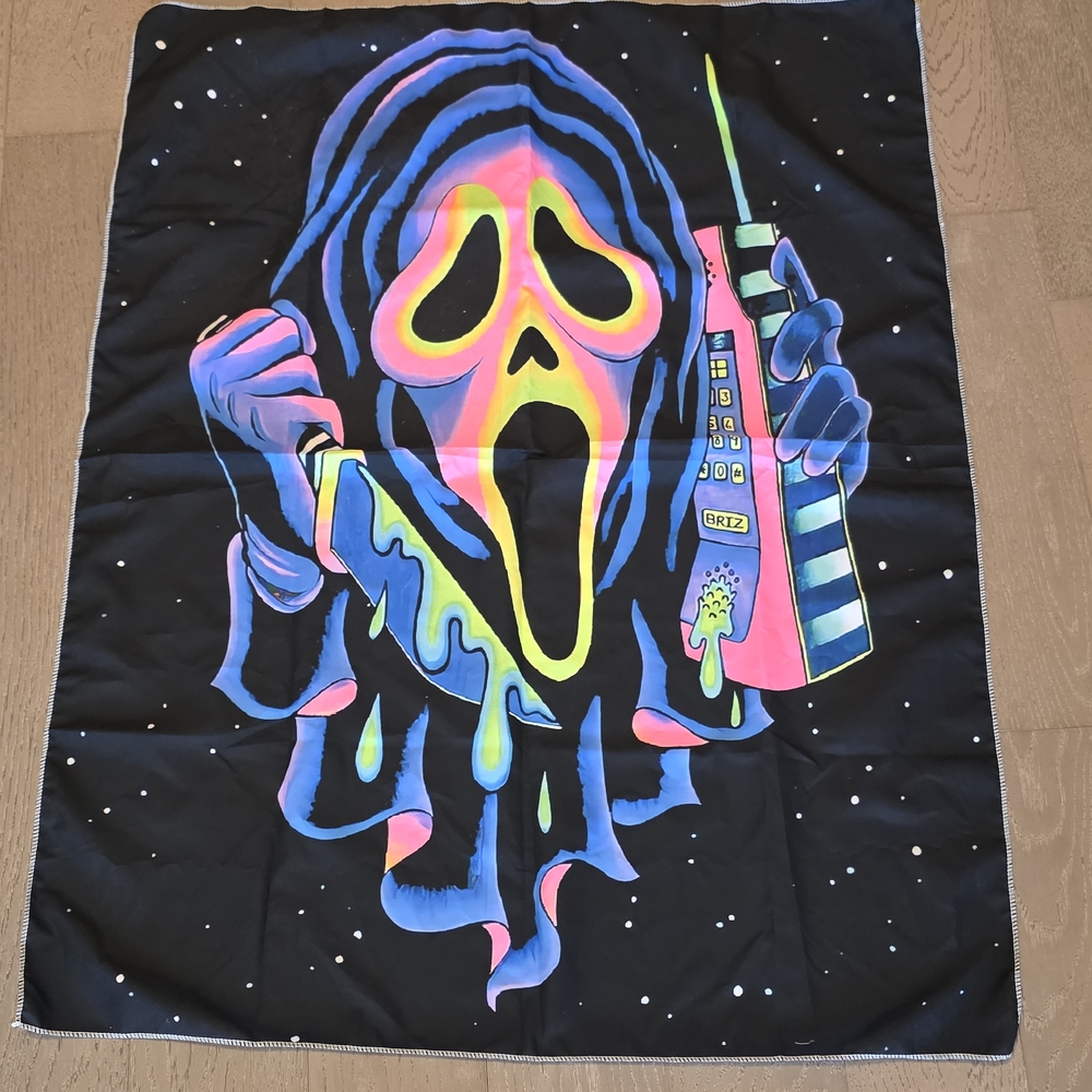 Rsefly Blacklight Horror Tapestry Ghost Face